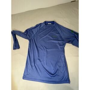 Columbia PFG Men’s Small Blue Fishing Shirt Green Logo Performance Outdoor4